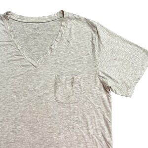 J Jill Easy Pocket Tee V‎ Neck Petite Short Sleeve Tencel Blend Top